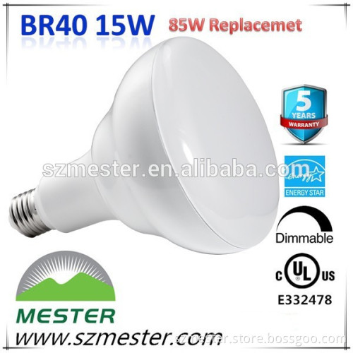 UL cUL ES E26 Dimmable 120V 1050lm 15 Watt LED BR40